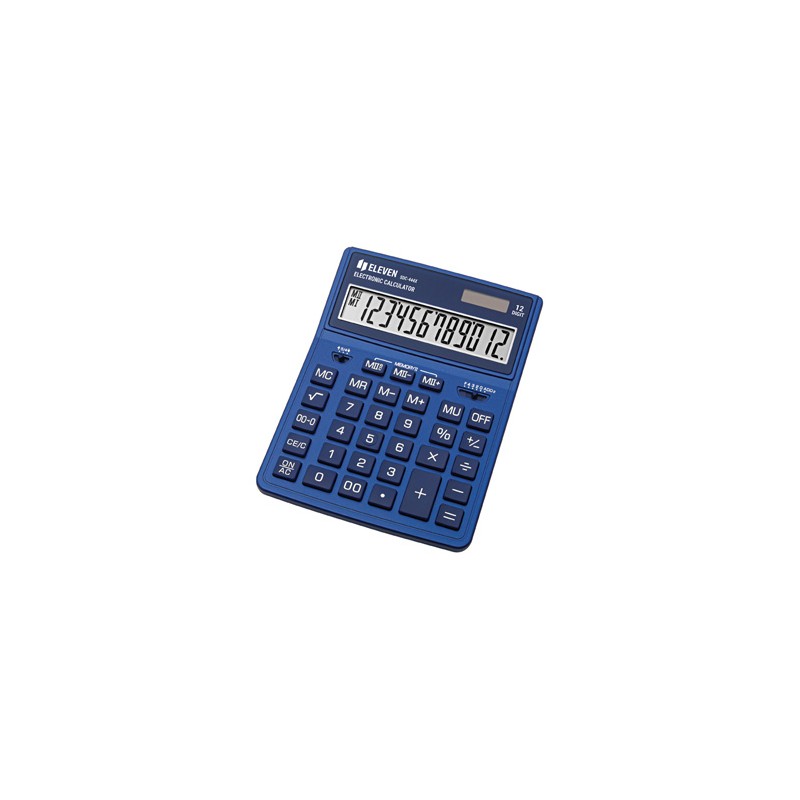 Eleven Kalkulator SDC444XRNVE, niebieska, biurkowy, 12 miejsc