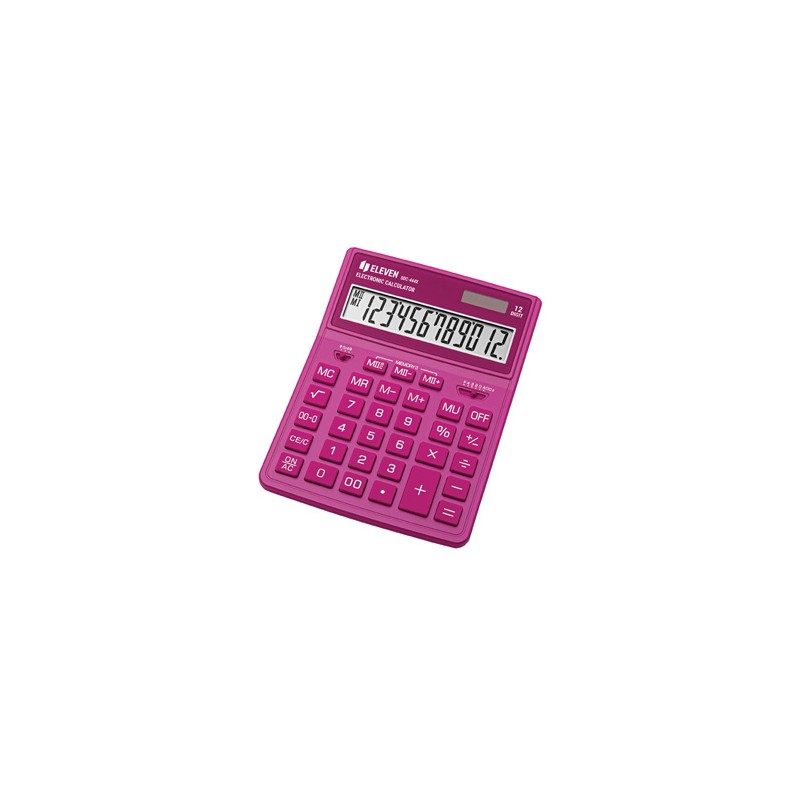 Eleven Kalkulator SDC444XRPKE, różowa, biurkowy, 12 miejsc, podwójne zasilanie