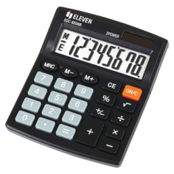 Eleven Kalkulator SDC805NR, czarna, biurkowy, 8 miejsc, podwójne zasilanie