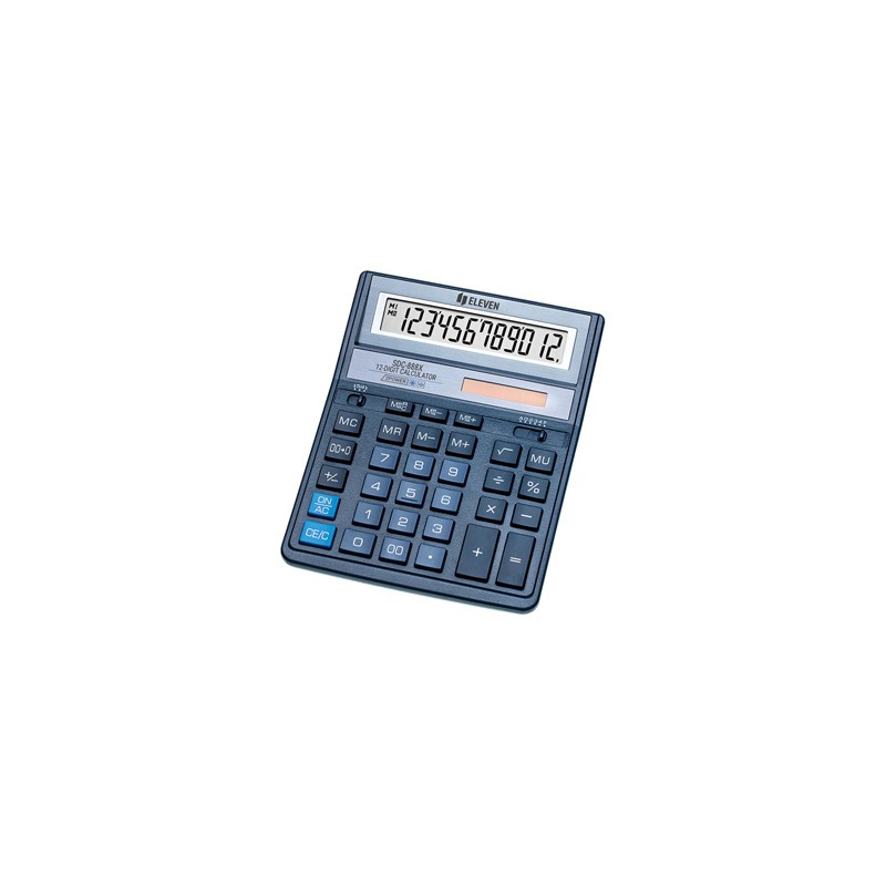Eleven Kalkulator SDC888XBL, niebieska, biurkowy, 12 miejsc