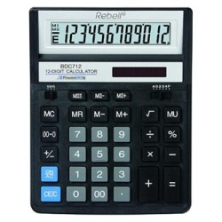 Rebell Kalkulator RE-BDC712BK BX, czarna, biurkowy, 12 miejsc