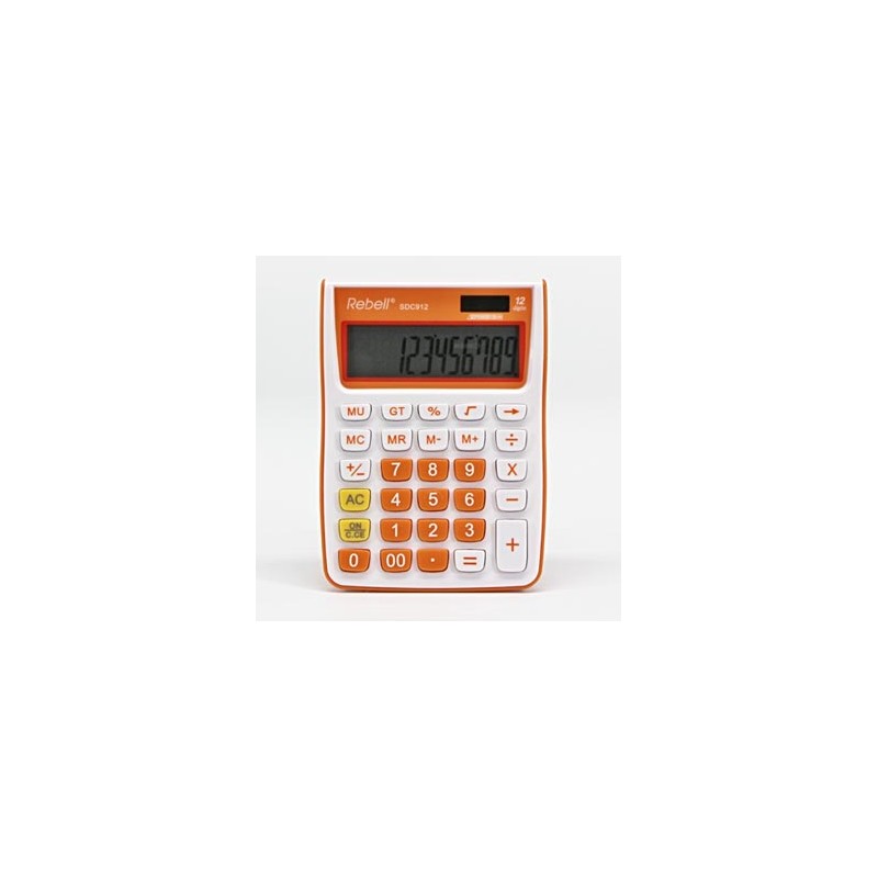 Rebell Kalkulator RE-SDC912OR BX, pomarańczowa, biurkowy, 12 miejsc