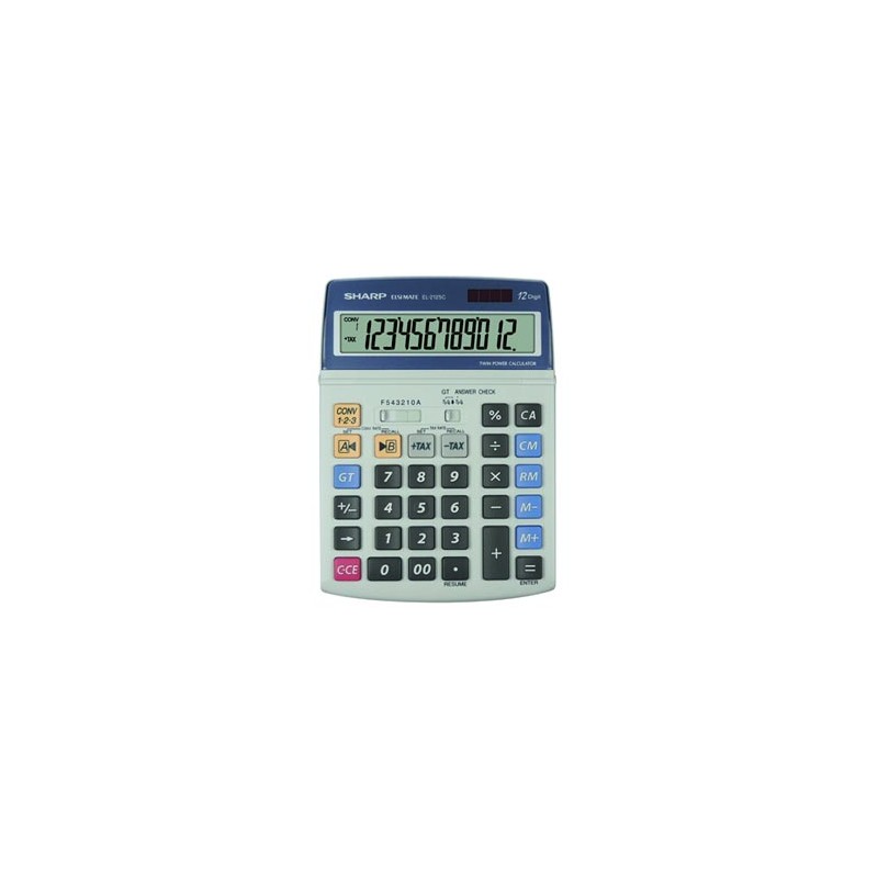 Sharp Kalkulator EL-2125C, szara, biurkowy, 12 miejsc