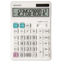 Sharp Kalkulator EL-340W, biała, biurkowy, 12 miejsc