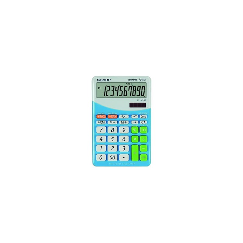 Sharp Kalkulator EL-M332BBL, biało-niebieska, biurkowy, 10 miejsc