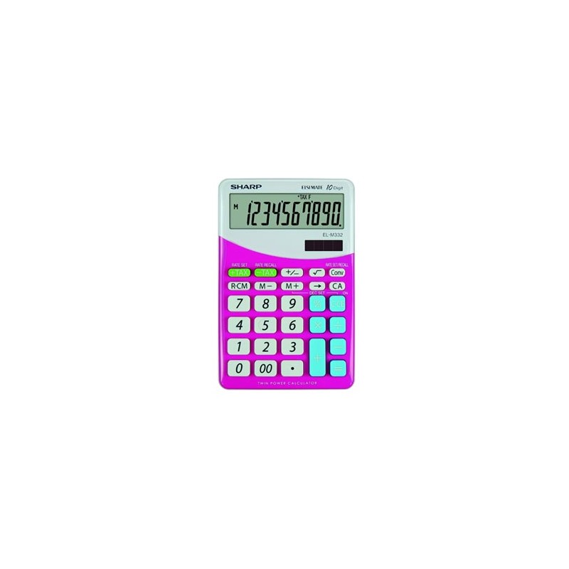 Sharp Kalkulator EL-M332BPK, kolor różowy i biały, biurkowy, 10 miejsc