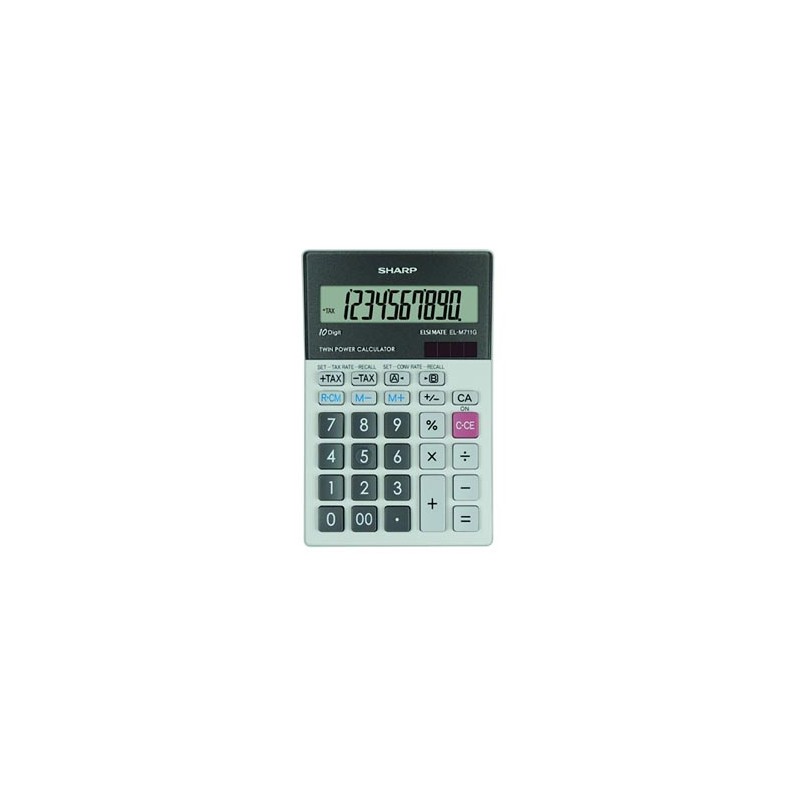 Sharp Kalkulator EL-M711GGY, szara, biurkowy, 10 miejsc