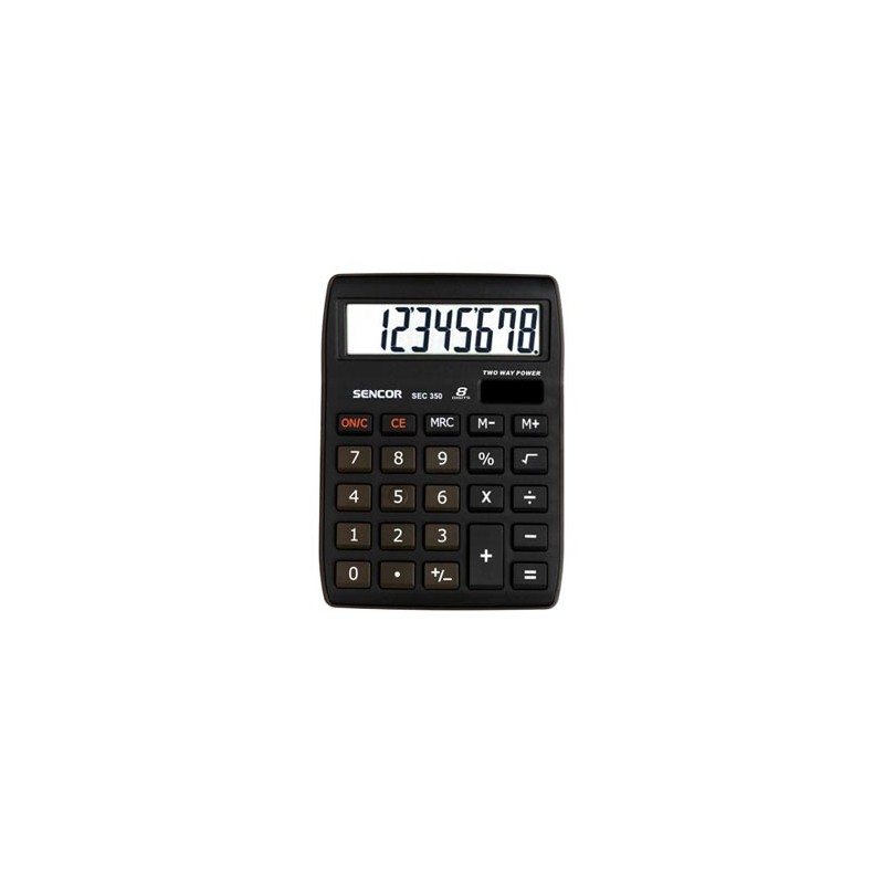 Sencor Kalkulator SEC 350, czarna, biurkowy, 8 miejsc, duży wyświetlacz
