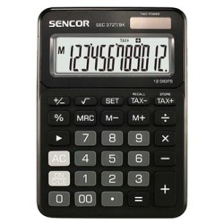Sencor Kalkulator SEC 372T/BK, czarna, biurkowy, 12 miejsc