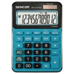 Sencor Kalkulator SEC 372T/BU, niebieska, biurkowy, 12 miejsc