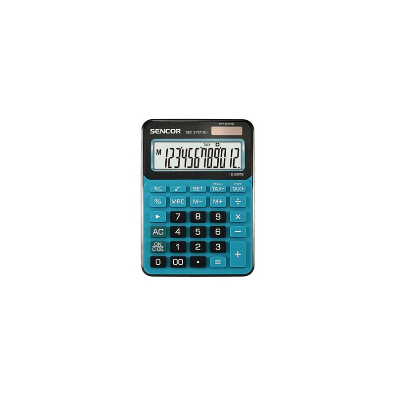 Sencor Kalkulator SEC 372T/BU, niebieska, biurkowy, 12 miejsc