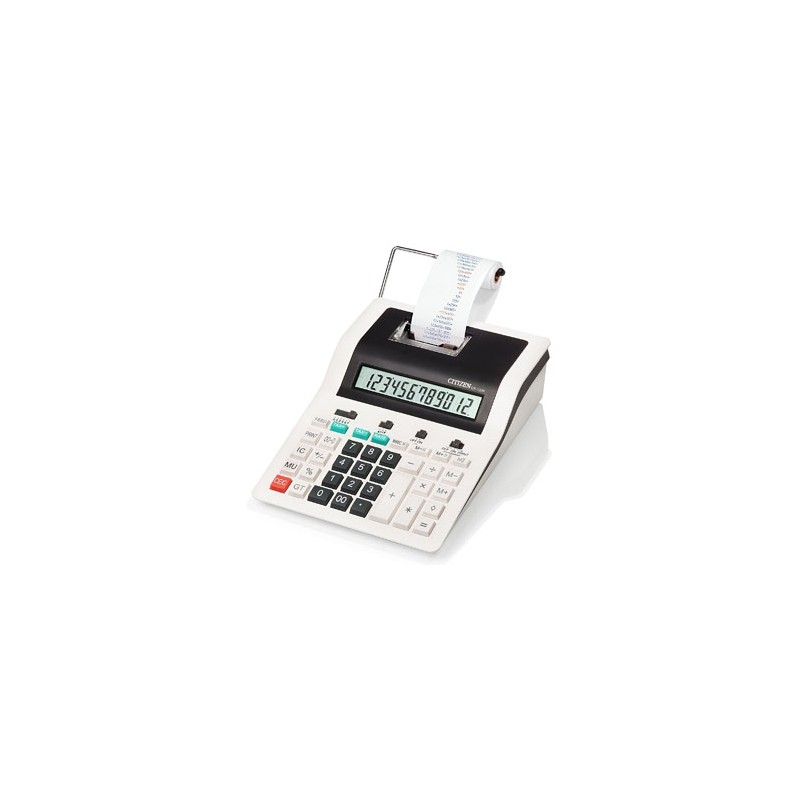 Citizen Kalkulator CX123N, biało-czarny, podwójne zasilanie, wyświetlacz LCD, dwukolorowy druk