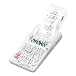Casio Kalkulator HR 8 RCE WE, biała, biurkowy, 12 miejsc, 1 kolorowy wydruk