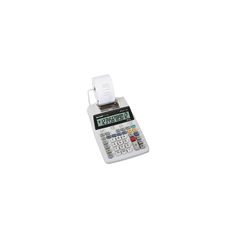 Sharp Kalkulator EL-1750V, biała, biurkowy z drukarą, 12 miejsc, bez adaptera