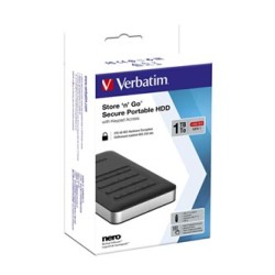 Verbatim zewnętrzny dysk twardy, Store N Go Secure Portable, 2.5", USB 3.0 (3.2 Gen 1), 1TB, 53401, czarny, szyfrowany, z klaw