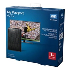 Western Digital zewnętrzny dysk twardy, My Passport AV-TV, 2.5", USB 3.0 (3.2 Gen 1), 1TB, WDBHDK0010BBK, czarny