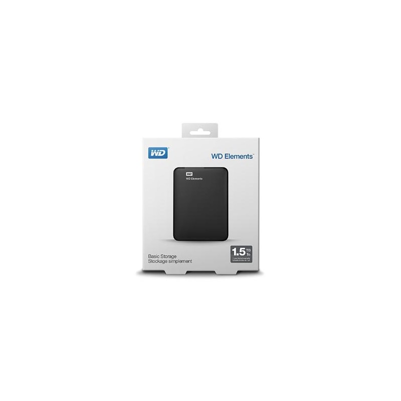 Western Digital zewnętrzny dysk twardy, Elements Portable, 2.5", USB 3.0, 1,5TB, 1500GB, WDBU6Y0015BBK, czarny