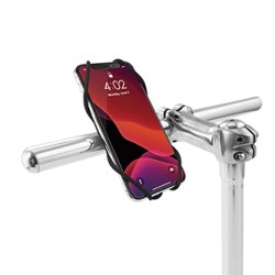 Uchwyt telefonu komórkowego Bone Bike Tie 3, na rower, regulowany rozmiar, czarny, 4.7-7.2", silikon, mocowany do kierownicy, 
