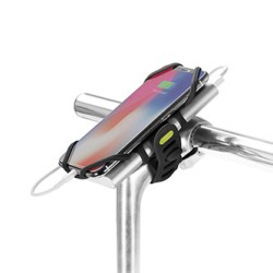 Uchwyt rowerowy na telefon i powerbank Bone Bike Tie 3 Pro Pack, na rower, regulowany rozmiar, czarny, 4-6.5", silikon, na kier