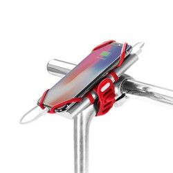 Uchwyt rowerowy na telefon i powerbank Bone Bike Tie 3 Pro Pack, na rower, regulowany rozmiar, czerwony, 4-6.5", silikon, na ki