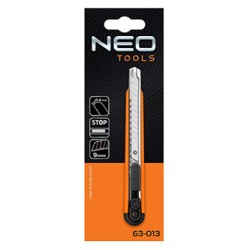 Neo Tools nóż z kołkiem odłamującym, 0.4mm, 216mm, metalowe prowadnice, obudowa z tworzywa sztucznego