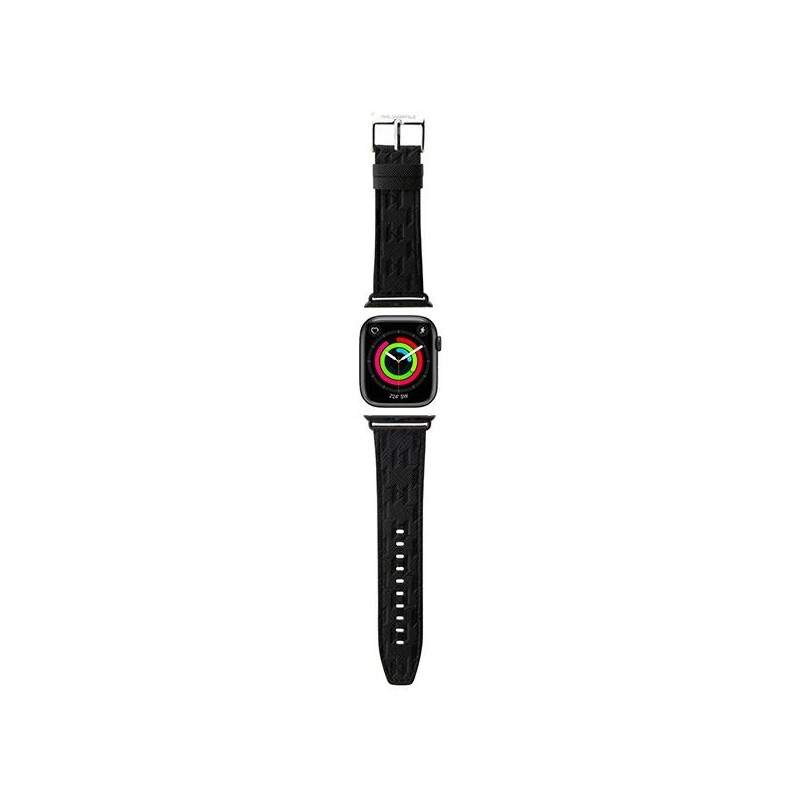 Karl Lagerfeld pasek do Apple Watch 38/40/41 mm KLAWMSAKLHPK STRAP SAFFIANO MONO czarny