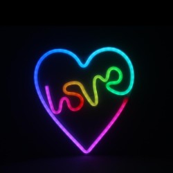 Neon LED RGB LOVE W SERCU FLRN02 + pilot Forever Light