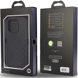 Audi nakładka do iPhone 14 Pro 6,1&quot AU-TPUPCIP14P-TT/D1-BK czarna hard case Synthetic Leather