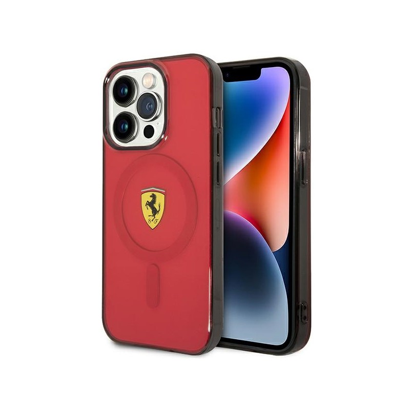 Ferrari nakładka do iPhone 14 Pro Max 6,7&quot FEHMP14XURKR czerwona hardcase Magsafe Translucent