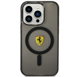 Ferrari nakładka do iPhone 14 Pro 6,1&quot FEHMP14LURKK czarna hardcase Magsafe Translucent