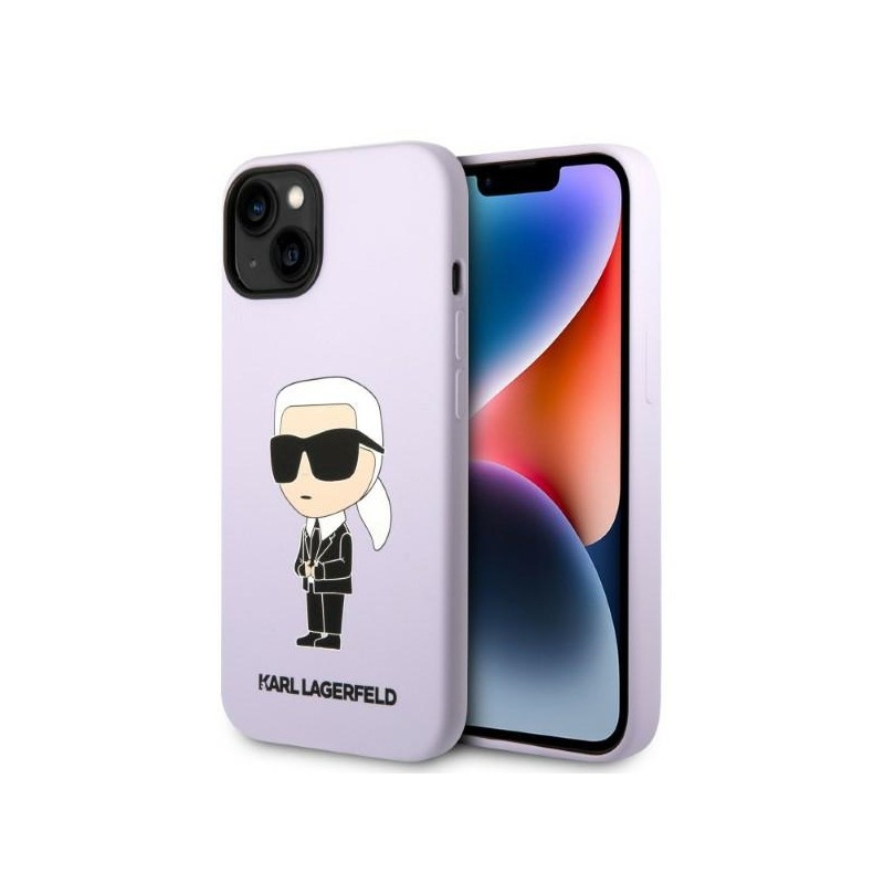 Karl Lagerfeld nakładka do iPhone 14 Plus 6,7&quot KLHCP14MSNIKBCU fioletowa HC Silicone NFT Ikonik
