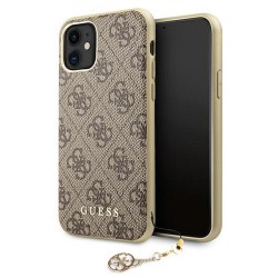 Guess nakładka do iPhone 11 GUHCN61GF4GBR brązowa hard case 4G Charms