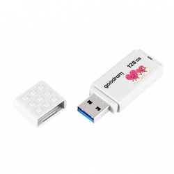 Goodram USB flash disk, USB 2.0, 128GB, UME2, Walentynki, biały, UME2-1280W0R11-V, USB A, z osłoną Walentynki