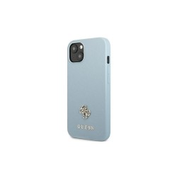 Guess nakładka do iPhone 13 Pro / 13 6,1&quot GUHCP13LPS4MB niebieska Saffiano 4G Small Metal Logo