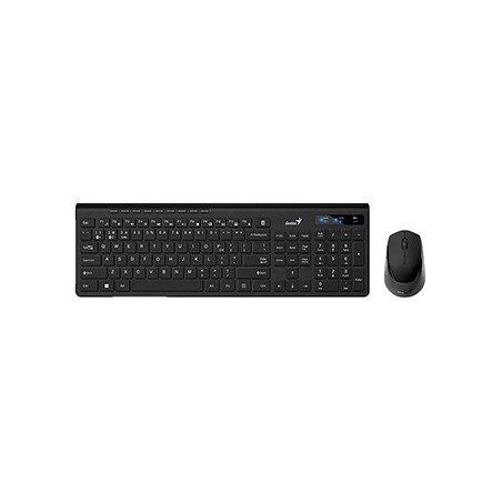 Genius SlimStar 8230 zestaw klawiatura bezprzewodowa CZ/SK, czarna z myszą optyczną bezprzewodową, 1x AA, 1x AA, klasyczna, Dual