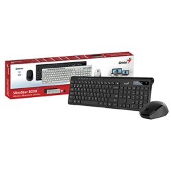 Genius SlimStar 8230 zestaw klawiatura bezprzewodowa CZ/SK, czarna z myszą optyczną bezprzewodową, 1x AA, 1x AA, klasyczna, Dual