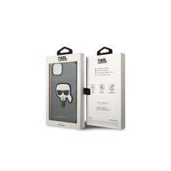 Karl Lagerfeld nakładka do iPhone 14 Plus 6,7&quot KLHCP14MSAPKHG srebrna PU Saffiano case with Karl Head Patch