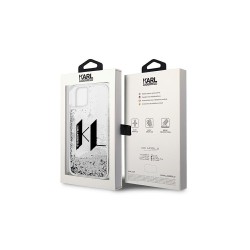 Karl Lagerfeld nakładka do iPhone 14 Plus 6,7&quot KLHCP14MLBKLCS srebrna Liquid Glitter case Big KL Logo