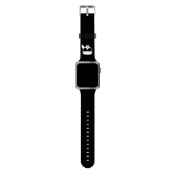 Karl Lagerfeld pasek do Apple Watch 42 / 44 / 45 KLAWLSLKK czarny Silicone Karl's Head
