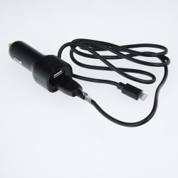 Maxlife ładowarka samochodowa MXCC-01 2x USB 2,4A czarna + kabel Lightning