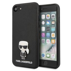Karl Lagerfeld nakładka do iPhone 7 / 8 / SE 2020 KLHCI8IKFBMBK czarne hard case Saffiano Iconic Metal