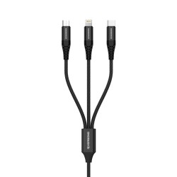 Riversong kabel 3w1 Infinity 05 USB - Lightning + USB-C + microUSB 1,0m czarny C58