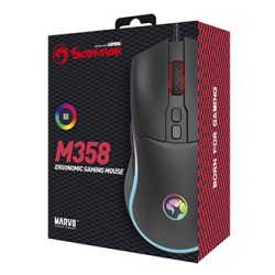 Marvo M358 Mysz przewodowa, czarna, 7200DPI, EOL
