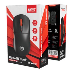 Marvo NIRO 60 Mysz czarna, 12000DPI, Tri-Mode, EOL