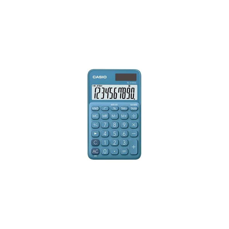Casio Kalkulator SL 310 UC BU, niebieska, 10 miejsc, podwójne zasilanie