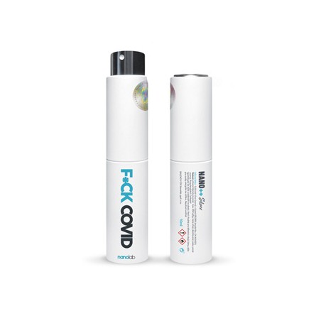 Dezynfekcja F*CK COVID, Kieszonkowy spray dezynfekcja rąk, 10ml, Nanolab, EOL