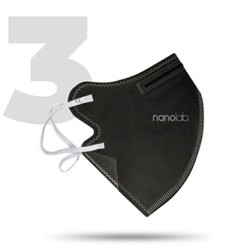 Nano Maseczka ochronna, FFP2, czarny, uniwersalny, 3ks, Nanolab, EOL
