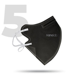 Nano, do prania Maseczka ochronna, FFP2, czarny, uniwersalny, 5ks, Nanolab, EOL