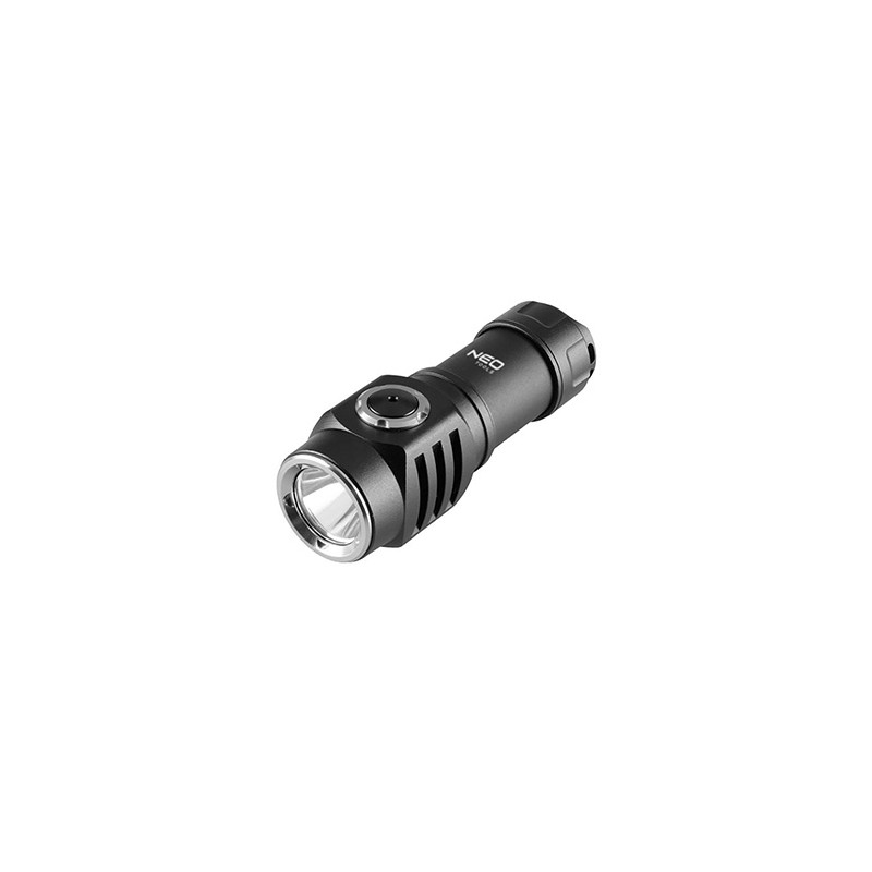 Latarka akumulatorowa, 1x800 mAh, aluminium, czarna, 500 lumen, 10W