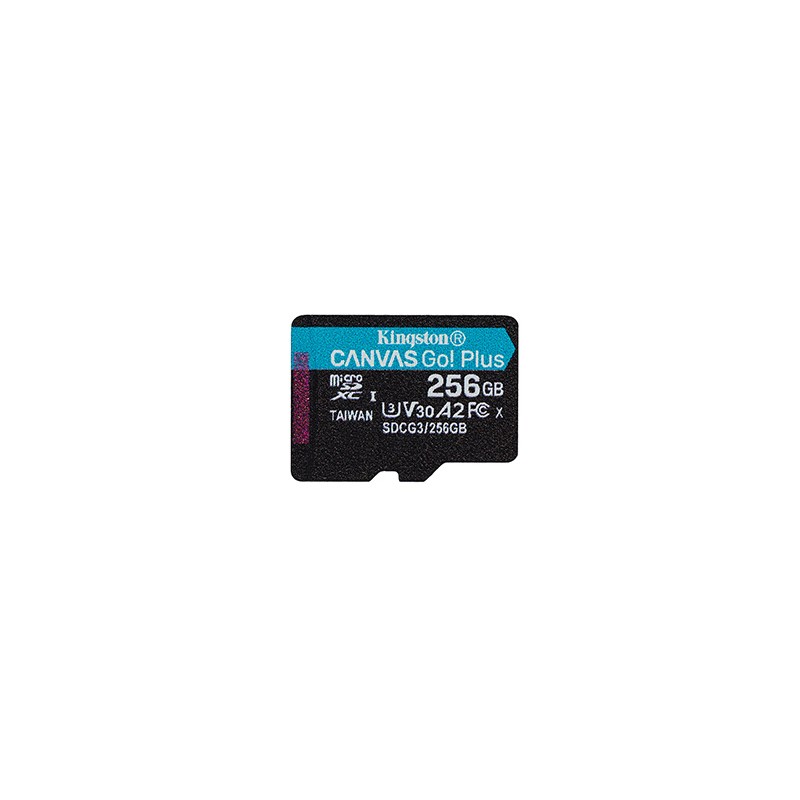 Kingston karta pamięci Canvas Go! Plus, 256GB, micro SDXC, SDCG3/256GBSP, UHS-I U3, A2, V30